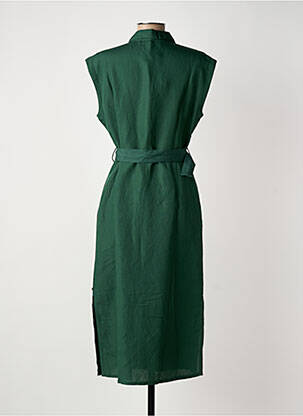 Robe mi-longue manches courtes manches courtes vert SURKANA femme