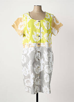 Robe mi-longue manches courtes manches courtes vert AGATHE & LOUISE femme