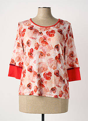 T-shirt manches 3/4 manches 3/4 rouge PAUL BRIAL femme