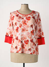 T-shirt stretch manches 3/4 rouge PAUL BRIAL femme
