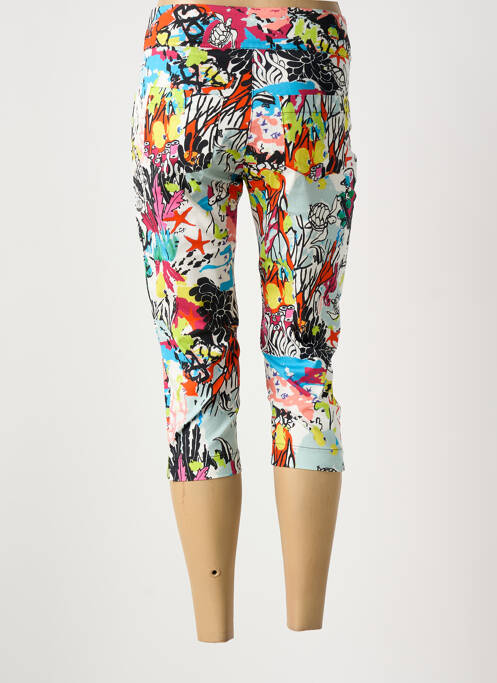 Pantacourt stretch taille normale blanc MALOKA femme