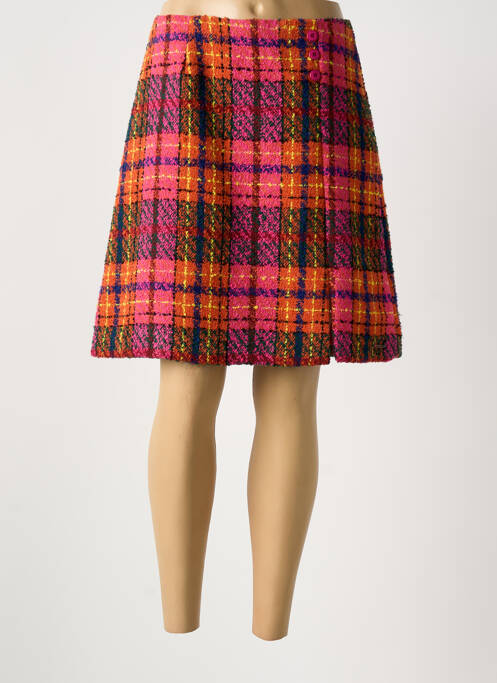 Jupe mi-longue coupe évasée rose PAUL BRIAL femme