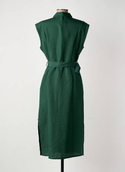 Robe mi-longue manches courtes manches courtes vert SURKANA femme