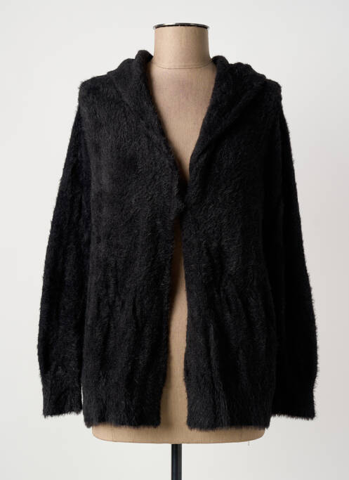 Gilet manches longues maille maille poilu noir LE PETIT BAIGNEUR femme