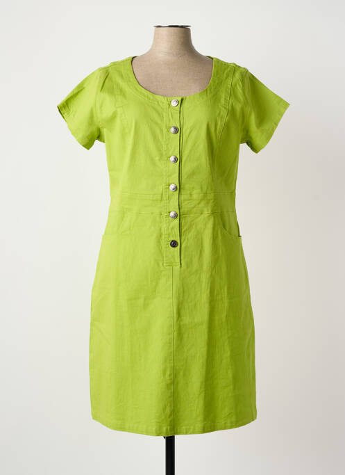 Robe mi-longue manches courtes manches courtes vert AGATHE & LOUISE femme