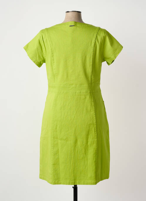 Robe mi-longue manches courtes manches courtes vert AGATHE & LOUISE femme