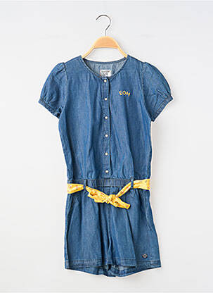 Combishort coupe cintrée manches courtes bleu ELLE EST OU LA MER fille