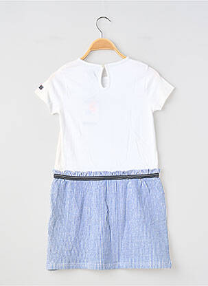 Robe courte manches courtes manches courtes blanc ELLE EST OU LA MER fille