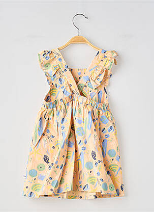 Robe courte col carré sans manche orange MOULIN ROTY fille