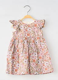 Robe courte tissage popeline manches courtes rose SO FAMILY fille