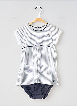 Ensemble short taille élastique blanc ELLE EST OU LA MER fille