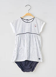 Ensemble short taille élastique blanc ELLE EST OU LA MER fille