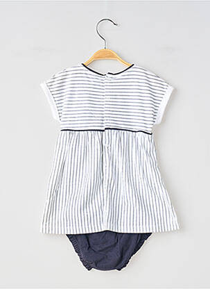 Ensemble short taille élastique blanc ELLE EST OU LA MER fille