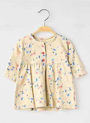 Robe courte manches longues manches longues beige MOULIN ROTY fille