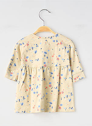 Robe courte imprimé fantaisie manches longues beige MOULIN ROTY fille