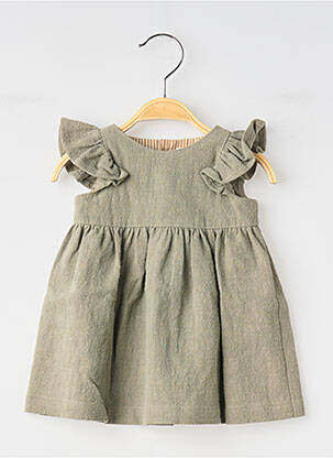 Robe courte manches courtes manches courtes vert SO FAMILY fille
