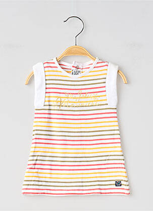 Robe courte maille fine sans manche jaune ELLE EST OU LA MER fille