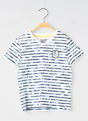 T-shirt coupe droite manches courtes blanc ELLE EST OU LA MER garcon