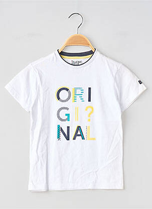 T-shirt sérigraphie floquée manches courtes blanc ELLE EST OU LA MER garcon