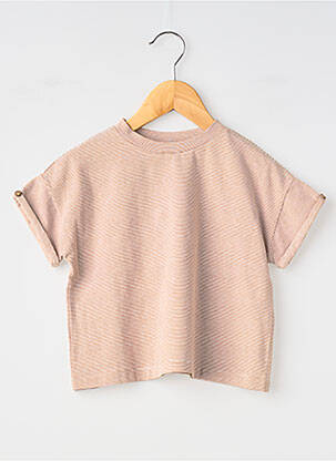 T-shirt coupe droite manches courtes marron SO FAMILY garçon