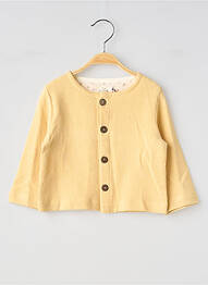 Gilet manches longues maille fine jaune SO FAMILY enfant