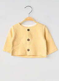 Gilet manches longues maille fine jaune SO FAMILY enfant