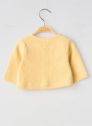 Gilet manches longues maille fine jaune SO FAMILY enfant