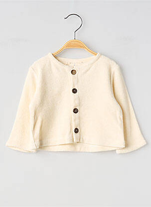 Gilet manches longues col rond beige SO FAMILY enfant