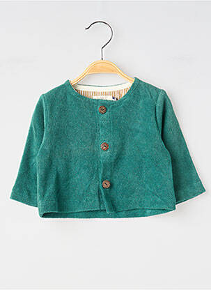 Gilet manches longues coupe droite vert SO FAMILY enfant