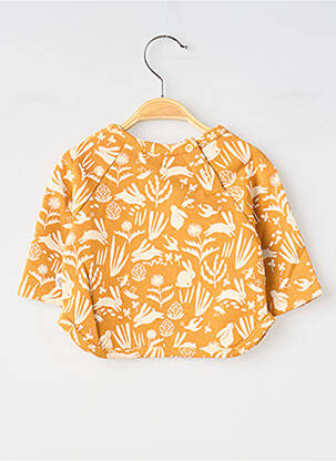 T-shirt coupe droite manches longues orange MOULIN ROTY fille