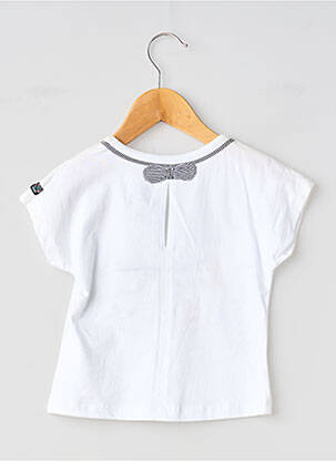 T-shirt coupe droite manches courtes blanc ELLE EST OU LA MER fille