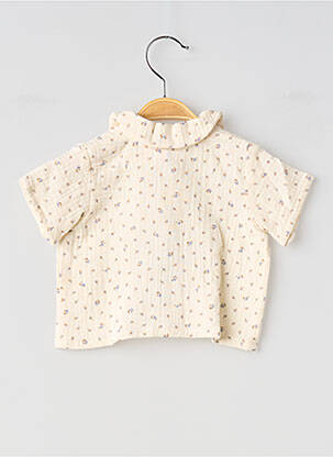 Chemisier manches courtes manches courtes beige SO FAMILY fille