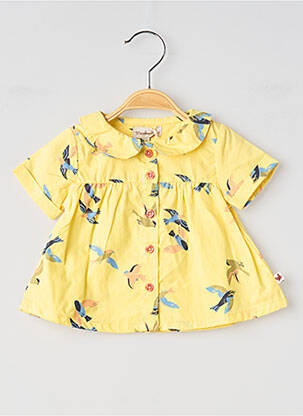 Chemisier manches courtes manches courtes jaune MOULIN ROTY fille