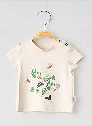 T-shirt sérigraphie floquée manches courtes beige MOULIN ROTY enfant