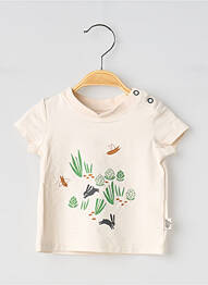 T-shirt stretch manches courtes beige MOULIN ROTY enfant