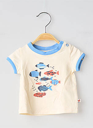 T-shirt stretch manches courtes beige MOULIN ROTY garçon