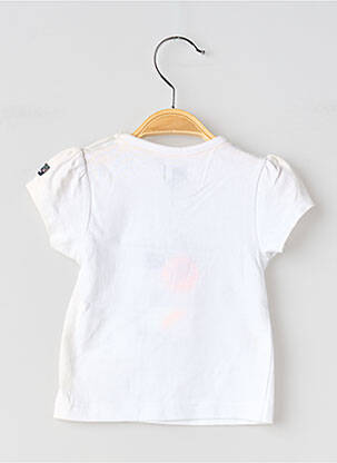 T-shirt coupe cintrée manches courtes blanc ELLE EST OU LA MER fille