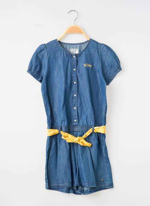 Combishort coupe cintrée manches courtes bleu ELLE EST OU LA MER fille