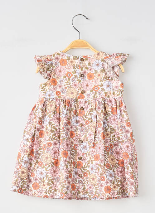 Robe courte tissage popeline manches courtes rose SO FAMILY fille