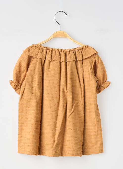 Robe courte doublure manches courtes marron SO FAMILY fille