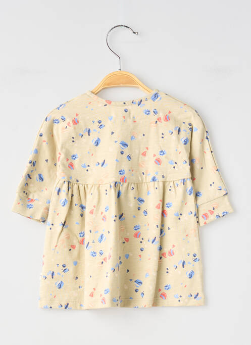 Robe courte imprimé fantaisie manches longues beige MOULIN ROTY fille
