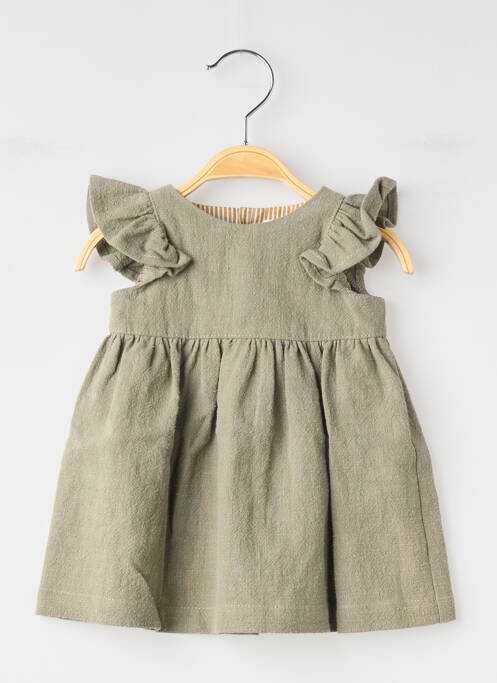 Robe courte manches courtes manches courtes vert SO FAMILY fille