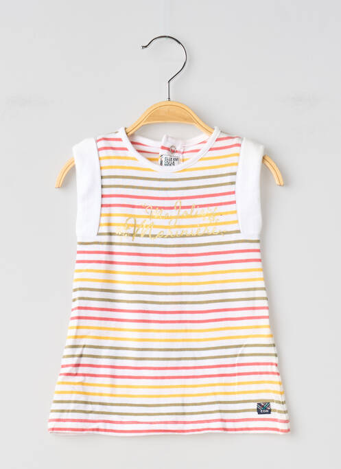 Robe courte maille fine sans manche jaune ELLE EST OU LA MER fille
