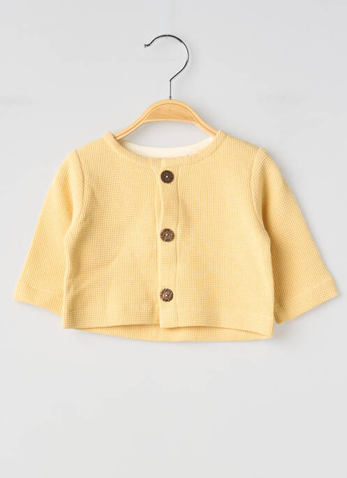 Gilet manches longues maille fine jaune SO FAMILY enfant