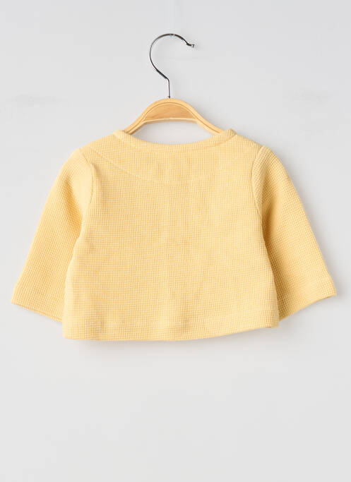 Gilet manches longues maille fine jaune SO FAMILY enfant