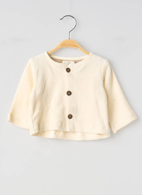 Gilet manches longues col rond beige SO FAMILY enfant