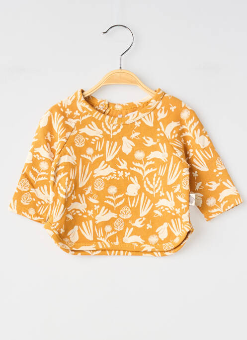 T-shirt coupe droite manches longues orange MOULIN ROTY fille