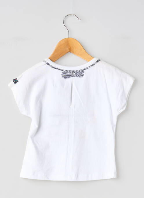 T-shirt coupe droite manches courtes blanc ELLE EST OU LA MER fille