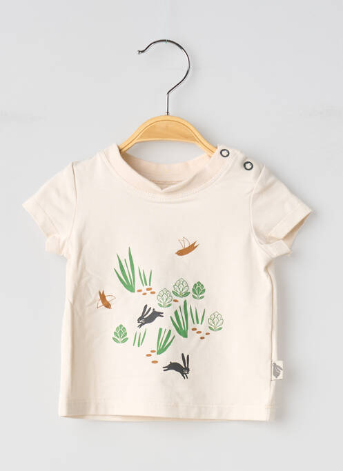 T-shirt stretch manches courtes beige MOULIN ROTY enfant