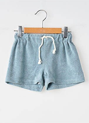 Short coupe droite taille élastique bleu SO FAMILY enfant